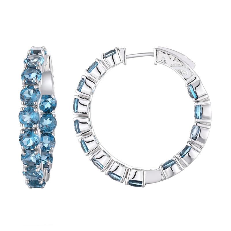 Hoop & Huggie GZ ZONGFA Elegant Dazzling Charm Fashion Fine Jewelry Women Earrings Natural Blue Topaz Gem 925 Sterling Silver
Hoop & Huggie GZ ZONGFA Elegant Dazzling Charm Fashion Fine Jewelry Women Earrings Natural Blue Topaz Gem 925 Sterling Silver
