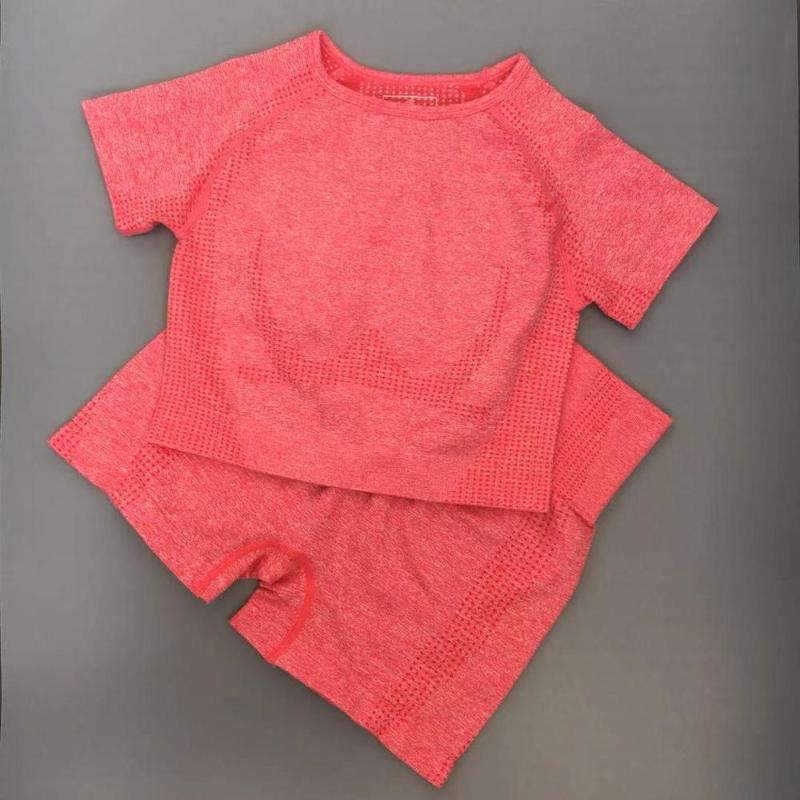 Women Vital Seamless Yoga Set Fitness Short Sleeve Crop Top Shirts + Running Shorts Workout Clothes Women Gym Sports Set, Black
Women Vital Seamless Yoga Set Fitness Short Sleeve Crop Top Shirts + Running Shorts Workout Clothes Women Gym Sports Set, Black