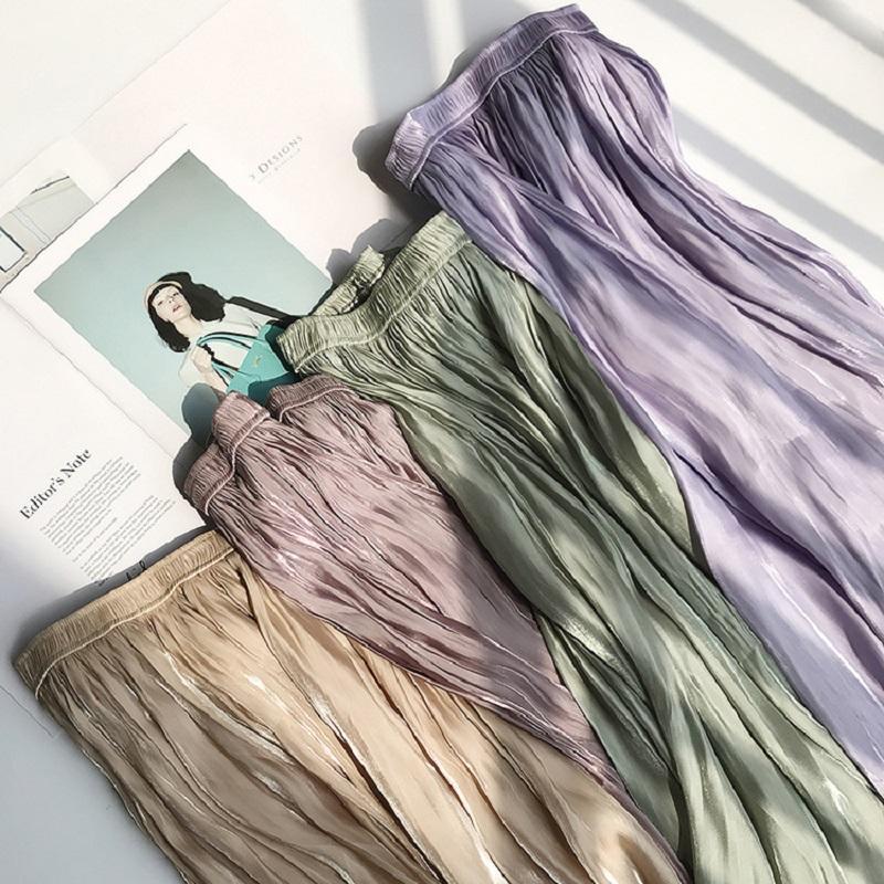 Summer women shiny silky gloss vintage elegant casual midi skirt 2020 high waist pleated skirts womens lady print skirts female1, Purple
Summer women shiny silky gloss vintage elegant casual midi skirt 2020 high waist pleated skirts womens lady print skirts female1, Purple