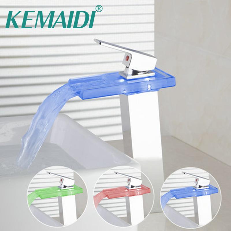 KEMAIDI Waterfall LED Light Battery Power Bathroom Glass Chrome 002G/3 Deck Mounted Sink Wash Basin Torneira Tap Mixer Faucet
KEMAIDI Waterfall LED Light Battery Power Bathroom Glass Chrome 002G/3 Deck Mounted Sink Wash Basin Torneira Tap Mixer Faucet
