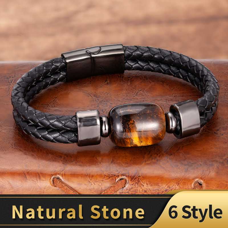 Charm Stone Bead Genuine Leather Bracelets For Men 2020 Fashion Stainless Steel Clasp Multilayer Rope Bracelet Male Jewelry Gift
Charm Stone Bead Genuine Leather Bracelets For Men 2020 Fashion Stainless Steel Clasp Multilayer Rope Bracelet Male Jewelry Gift
