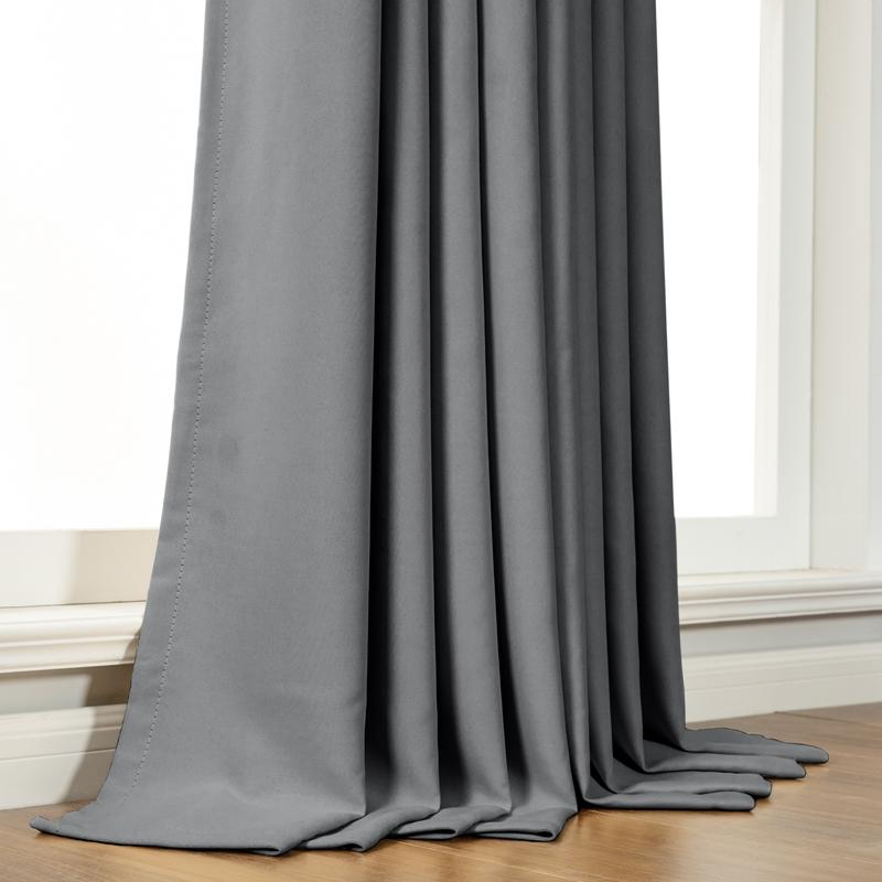 Elka Modern Blackout Curtains for Living room Bedroom Window Curtains for Kitchen Thick Curtain Drapes Finished Cloth Blind Door, Deep gray