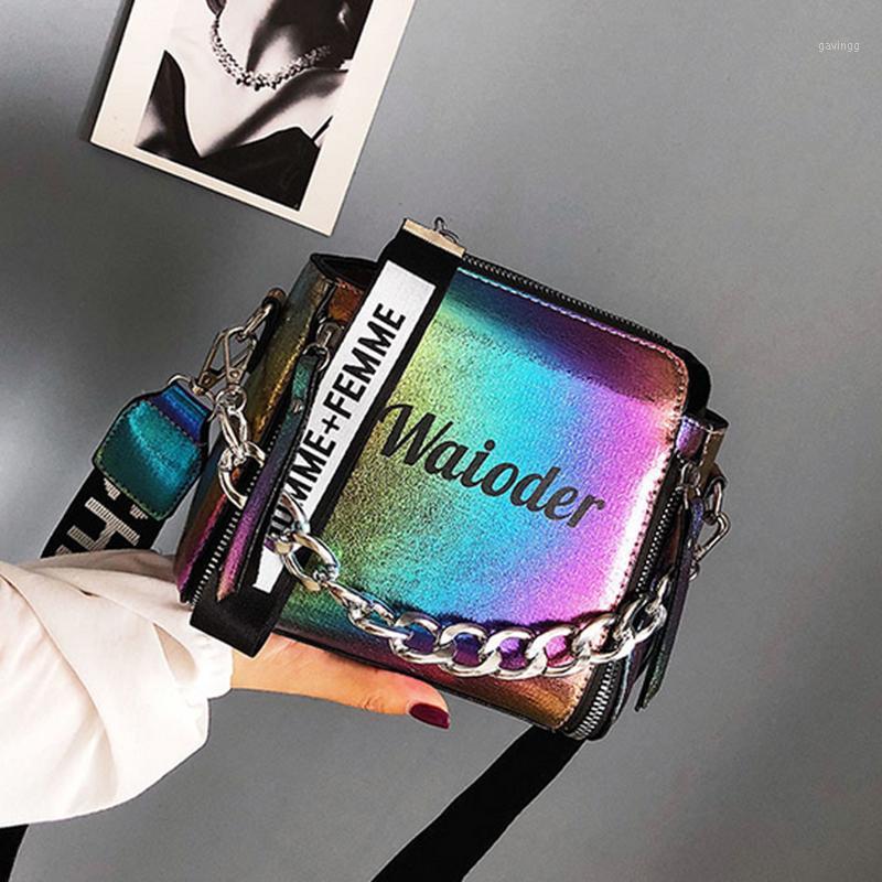 Colorful Laser Shoulder Bag Women Letter Wide Strap Crossbody Bag Fashion Chains Handbag PU Leather Zipper Bucket Lady Purse1, Pink
Colorful Laser Shoulder Bag Women Letter Wide Strap Crossbody Bag Fashion Chains Handbag PU Leather Zipper Bucket Lady Purse1, Pink