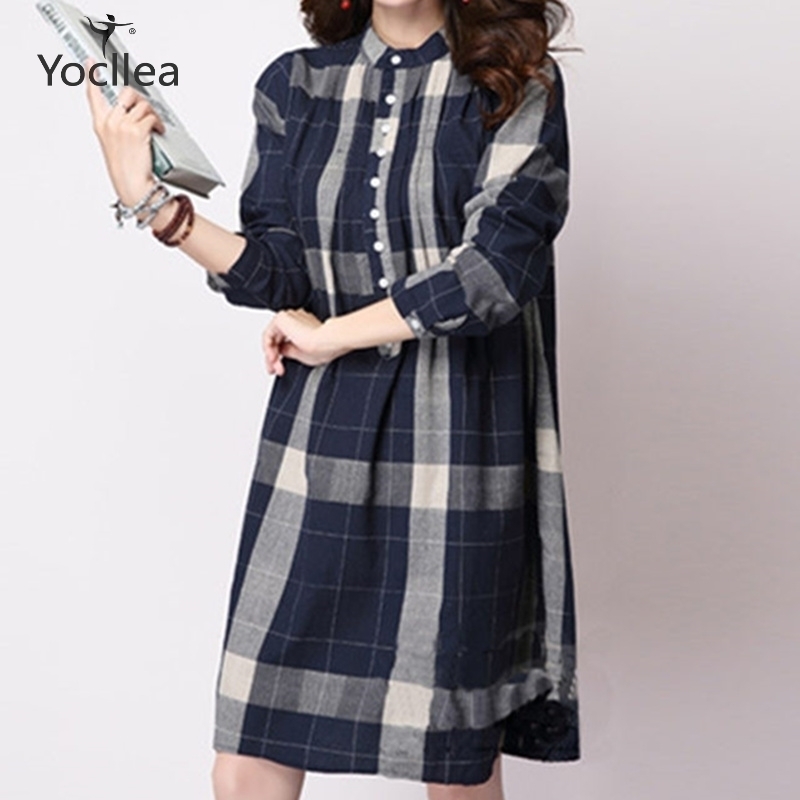 New fashion Women Shirt Dress Lady Loose Vintage Blouse Tops female Long Sleeve Casual Beach Dress Vestidos T200319