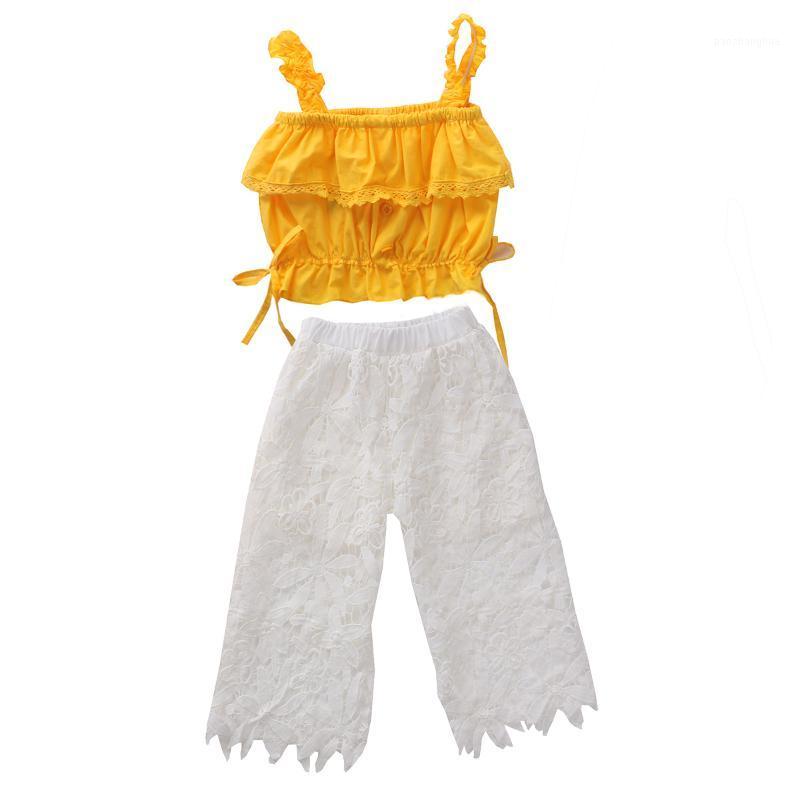 Toddler Baby Kid Girls Straps Outfits Set 2pcs Ruffle Tube Crop Top+Hollow Lace Long Pant Summer Clothes Set 2-6Years1, Yellow
Toddler Baby Kid Girls Straps Outfits Set 2pcs Ruffle Tube Crop Top+Hollow Lace Long Pant Summer Clothes Set 2-6Years1, Yellow