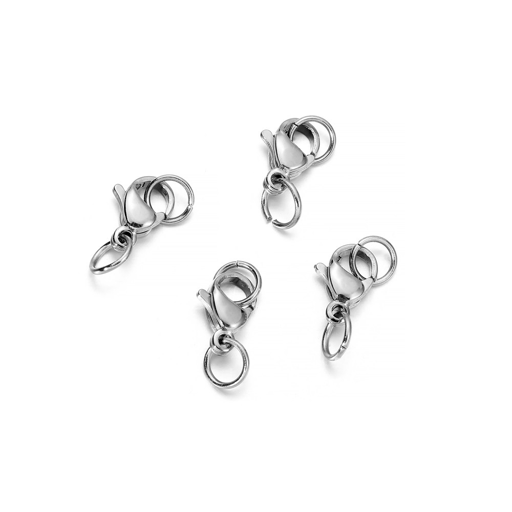 Stainless Steel Clasps silver Plated Lobster Clasp Jump Rings For Bracelet Necklace Chains Jewelry Findings Making
