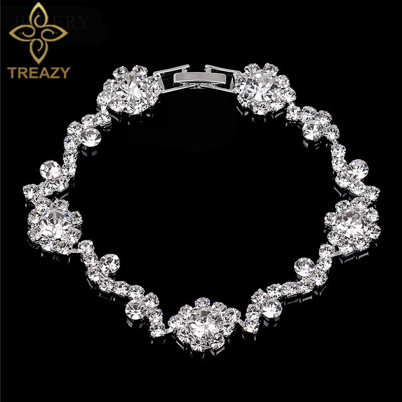 Link, Chain TREAZY Floral Bridal Crystal Bracelets For Women Silver Plated Rhinestone & Bangles Birthday Wedding Party Jewelry
Link, Chain TREAZY Floral Bridal Crystal Bracelets For Women Silver Plated Rhinestone & Bangles Birthday Wedding Party Jewelry