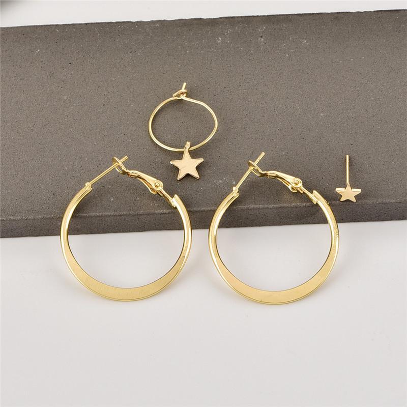 4 Pcs European Fashion New Simple Round Stars Hoop Earrings Gold Color Creative Cute Trend Round Earrings For Party E562-T2
4 Pcs European Fashion New Simple Round Stars Hoop Earrings Gold Color Creative Cute Trend Round Earrings For Party E562-T2