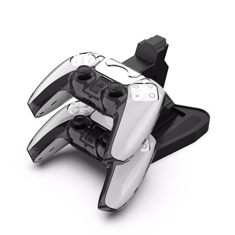 LED Ps5 Dual Charger Dock Mount Support de charge USB pour manette sans fil de jeu PlayStation 5 PS5 avec boîte de vente au détail DHL