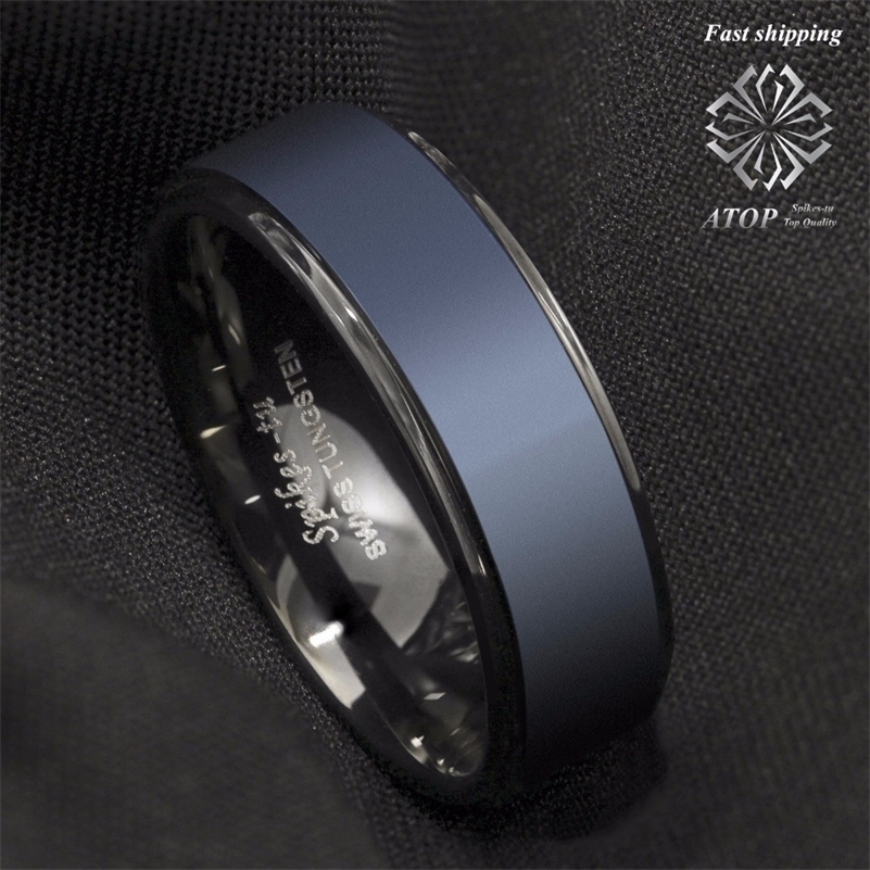 Men's Jewelry Black Tungsten Carbide Ring sea Blue Brushed center wedding Ring Free Shipping 201218, Silver
Men's Jewelry Black Tungsten Carbide Ring sea Blue Brushed center wedding Ring Free Shipping 201218, Silver
