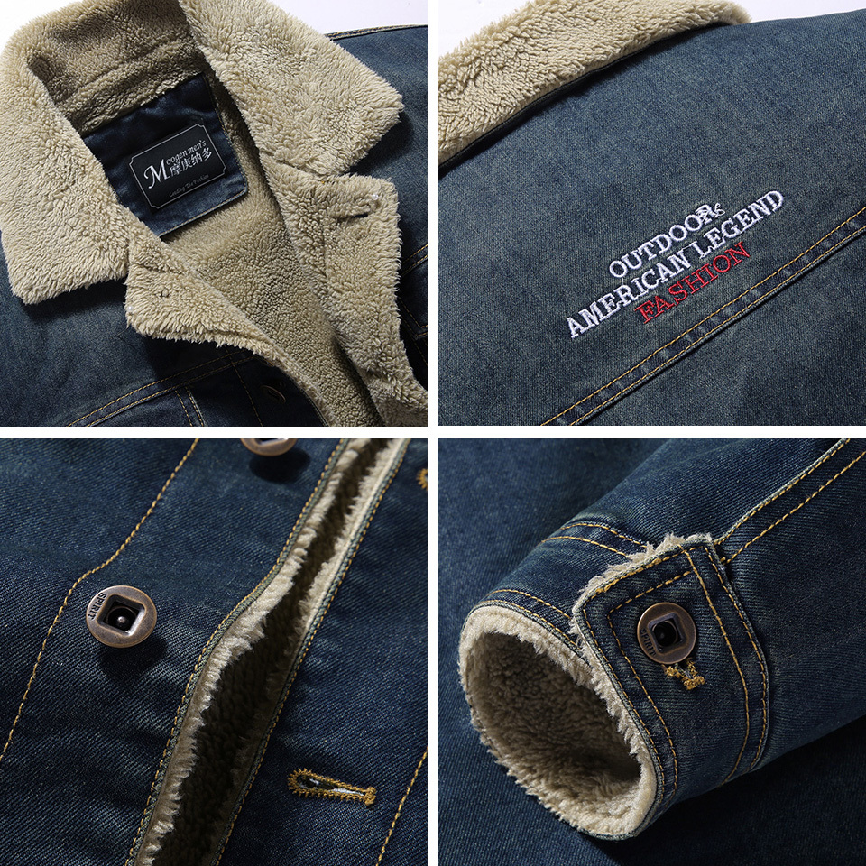 DARPHINKASA Winter Thickened Denim Jacket Men Streetwear Casual Warm Bomber Denim Jacket Fleece Fashion Jacket Men 201218