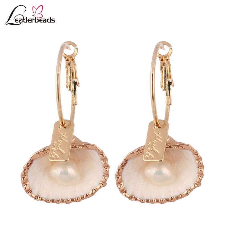 Handmade Gold Color Metal Natural Shell Hoop Earrings Bohemian Imitation Pearl Summer Beach Party Trendy Earrings Jewelry Gift
Handmade Gold Color Metal Natural Shell Hoop Earrings Bohemian Imitation Pearl Summer Beach Party Trendy Earrings Jewelry Gift