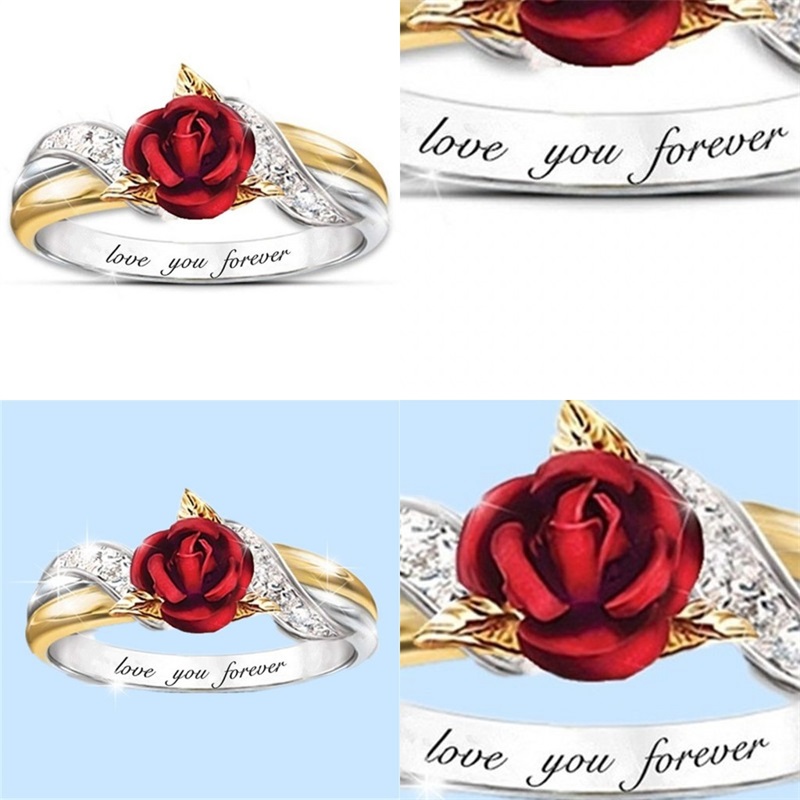 Love You Forever Flower Rings Jewelry Red Rose Ruby Rhinestone Crystal Inlay Elegant Ring Women Wedding Gifts Accessory 6 Sizes 2qz M2
Love You Forever Flower Rings Jewelry Red Rose Ruby Rhinestone Crystal Inlay Elegant Ring Women Wedding Gifts Accessory 6 Sizes 2qz M2