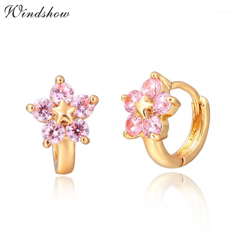 Wholesale- Gold Color 5 Round Pink CZ Crystals Flower Circle Loop Huggies Small Hoop Earrings For Women Children Girls Kids Jewelry Aros1
Wholesale- Gold Color 5 Round Pink CZ Crystals Flower Circle Loop Huggies Small Hoop Earrings For Women Children Girls Kids Jewelry Aros1