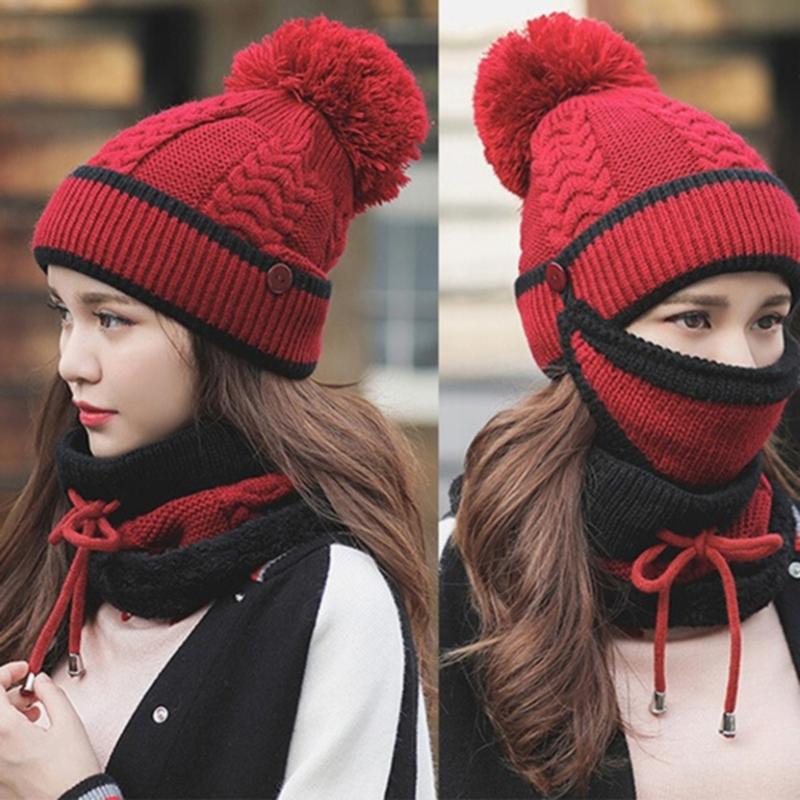 2020 Hat winter women's Mask Hat For Girls Scarf Thick Warm Fleece Inside Knitted Scarf Set 3pcs Winter Riding Fashion Hats, Pink
2020 Hat winter women's Mask Hat For Girls Scarf Thick Warm Fleece Inside Knitted Scarf Set 3pcs Winter Riding Fashion Hats, Pink