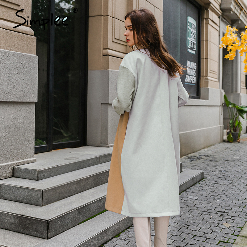 Simplee Elegant camel woman wool coat long Causal winter fashion womens coats jacket High street split warm autumn coat 201103