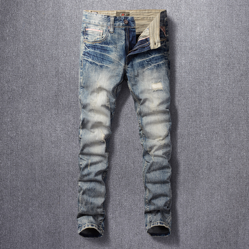 2021 New Italian Style Fashion Men Jeans High Quality Retro Wash Destroyed Ripped Denim Trousers Streetwear Vintage Designer Cotton Pants 5f, Retro blue
2021 New Italian Style Fashion Men Jeans High Quality Retro Wash Destroyed Ripped Denim Trousers Streetwear Vintage Designer Cotton Pants 5f, Retro blue