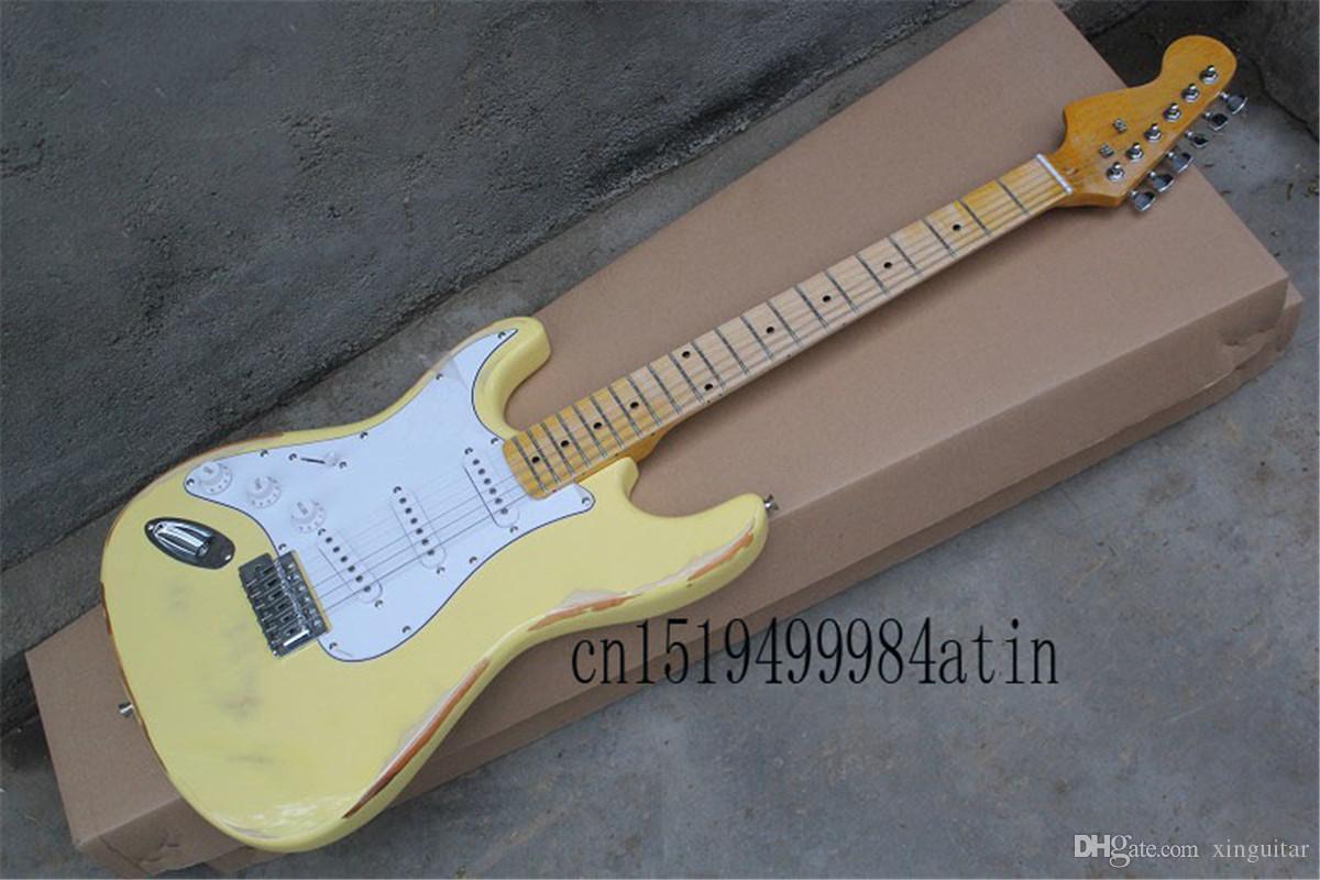 Top Quality with synchronized Imitation of the old one Yellow Signature Left handed Electric Guitar
Top Quality with synchronized Imitation of the old one Yellow Signature Left handed Electric Guitar