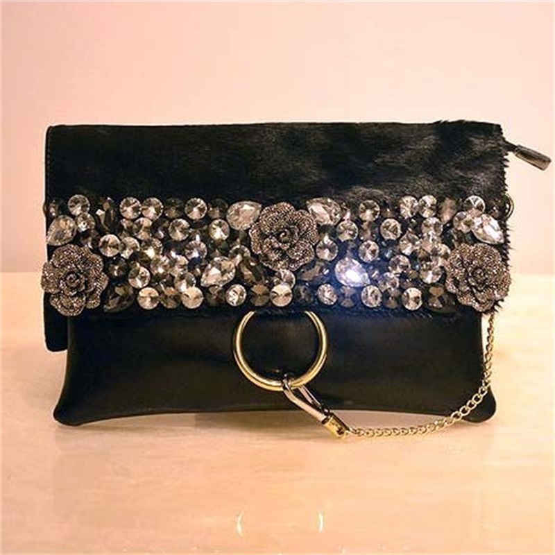 Manna horse hair envelope of leather women birthday party night bags for ladies shoulder clutch bag, Black
Manna horse hair envelope of leather women birthday party night bags for ladies shoulder clutch bag, Black