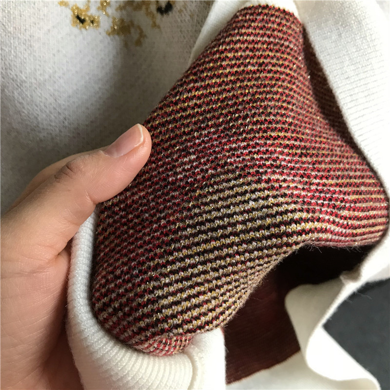 Vintag High Quality Christmas Knitted Sweater Autumn Winter Pullover Gem Heart Lurex Jacquard Knitwear Korean Loose Jumper C-428 201221