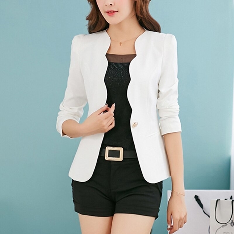 Litthing 2019 Fashion Ladies OL Fashion Slim Blazer Coat Women Suit jacket Long Sleeve Ladies Blazer Work Wear Jacket T200319