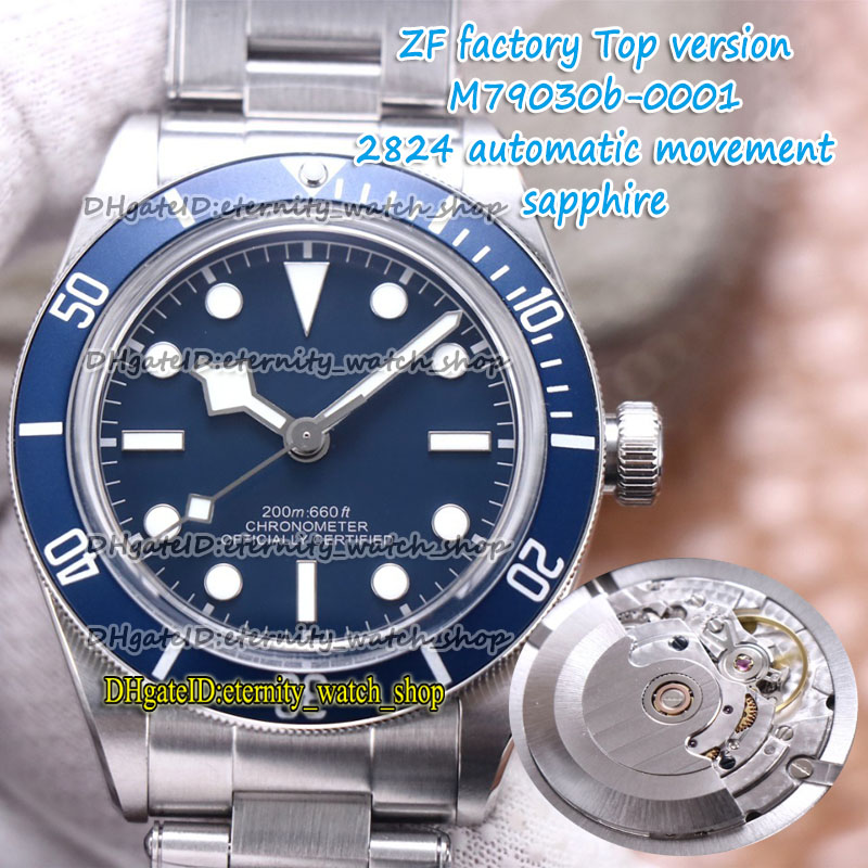 ZFF V2 Top version 316L Steel Case ETA A2824 Automatic Blue Dial 79030 Mens Watch Steel Bracelet Sport eternity Watches 0003-0001 1958 0002, Box
ZFF V2 Top version 316L Steel Case ETA A2824 Automatic Blue Dial 79030 Mens Watch Steel Bracelet Sport eternity Watches 0003-0001 1958 0002, Box