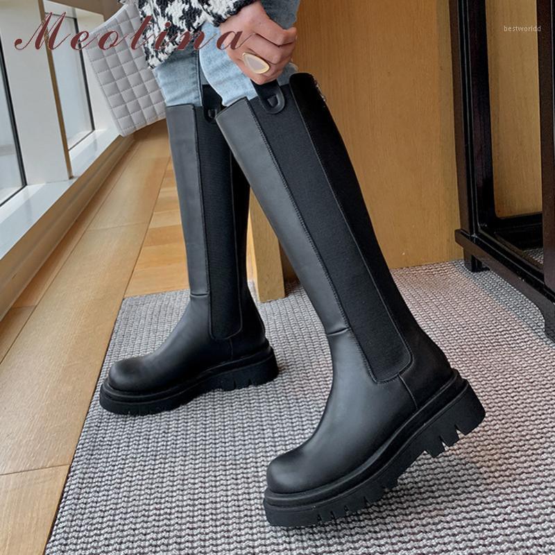 Meotina Riding Boots Women Shoes Genuine Leather Platform Flats Knee High Boots Zipper Long Ladies Autumn Winter Black 391, Black synthetic lin
Meotina Riding Boots Women Shoes Genuine Leather Platform Flats Knee High Boots Zipper Long Ladies Autumn Winter Black 391, Black synthetic lin