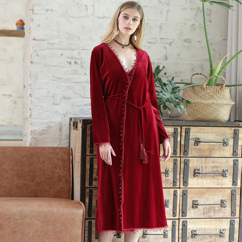 Sexy Pajamas Set Sleep Wear Velvet Robe Women' s Night Gown Two Pieces V-Neck Bathrobe Spaghetti Strap Backless Dress Home Suit, Navy
Sexy Pajamas Set Sleep Wear Velvet Robe Women' s Night Gown Two Pieces V-Neck Bathrobe Spaghetti Strap Backless Dress Home Suit, Navy