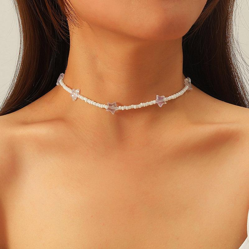 Chokers JCYMONG 2021 Weave White Beads Strand Choker Necklace For Women Bohemian 5 Star Chian Fashion Korean Jewelry Gift
Chokers JCYMONG 2021 Weave White Beads Strand Choker Necklace For Women Bohemian 5 Star Chian Fashion Korean Jewelry Gift