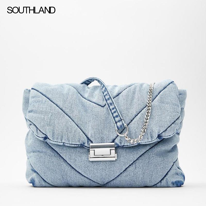 SOUTHLAND Luxury designer jeans bags women denim chain crossbody bags for women handbags shoulder messenger female, Sky blue
SOUTHLAND Luxury designer jeans bags women denim chain crossbody bags for women handbags shoulder messenger female, Sky blue