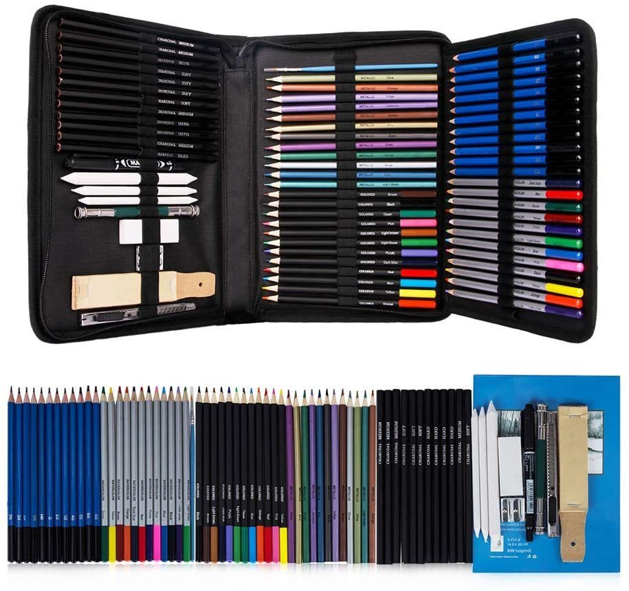71Pcs Drawing Sketch Pencils Charcoal/Graphite/Watercolor/Metallic/Colored Pencil for Sketch Painting Coloring Professional Set 201102
71Pcs Drawing Sketch Pencils Charcoal/Graphite/Watercolor/Metallic/Colored Pencil for Sketch Painting Coloring Professional Set 201102