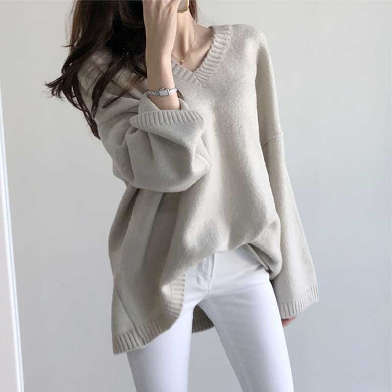Autumn Winter Sweater Women V-neck Loose Knitted Sweaters Female Long Sleeve Knitting Pullover Jumpers 2020 New Casual Knit Tops, Black
Autumn Winter Sweater Women V-neck Loose Knitted Sweaters Female Long Sleeve Knitting Pullover Jumpers 2020 New Casual Knit Tops, Black