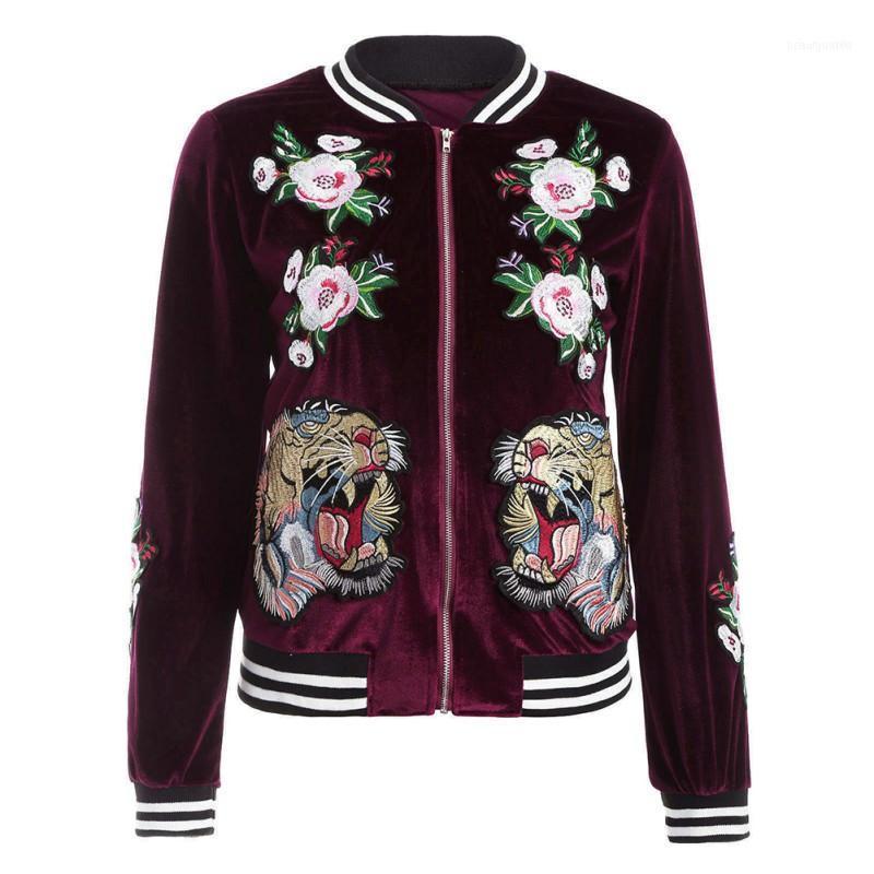 Wholesale- Fashion Women Slim Velvet Jacket Bomber Embroidered Tiger Casaco Feminino11, Black
Wholesale- Fashion Women Slim Velvet Jacket Bomber Embroidered Tiger Casaco Feminino11, Black