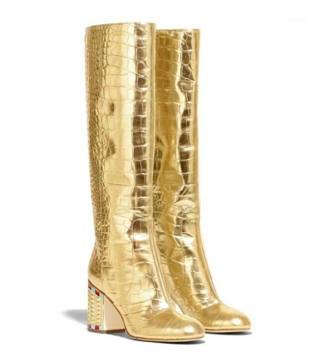 Gold Women Boots Luxury Design Boots Women Retro Shoes Leather Bota Feminina New Arrival Botas Mujer Royal Ladies Shoes1, As picture
Gold Women Boots Luxury Design Boots Women Retro Shoes Leather Bota Feminina New Arrival Botas Mujer Royal Ladies Shoes1, As picture