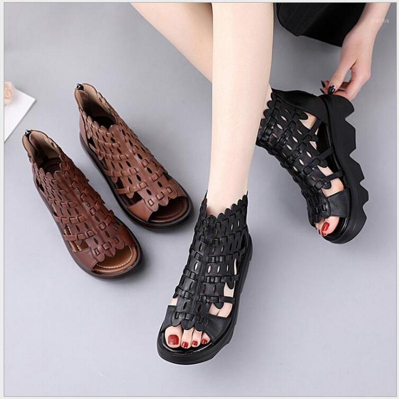 2020 Summer Genuine Leather Gladiator Sandals Women Breathable Cool boots Woman Black Wedges Ladies Shoes Zipper Women's Shoes1
2020 Summer Genuine Leather Gladiator Sandals Women Breathable Cool boots Woman Black Wedges Ladies Shoes Zipper Women's Shoes1