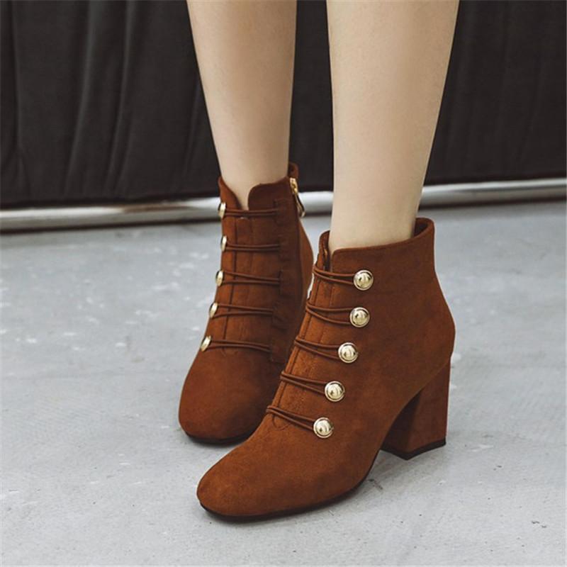 PXELENA Plus Size 34-43 Women Faux Suede Ankle Boots Button Block Square High Heels Daily Work Shoes Office Ladies Black Shoes, Wine red
PXELENA Plus Size 34-43 Women Faux Suede Ankle Boots Button Block Square High Heels Daily Work Shoes Office Ladies Black Shoes, Wine red