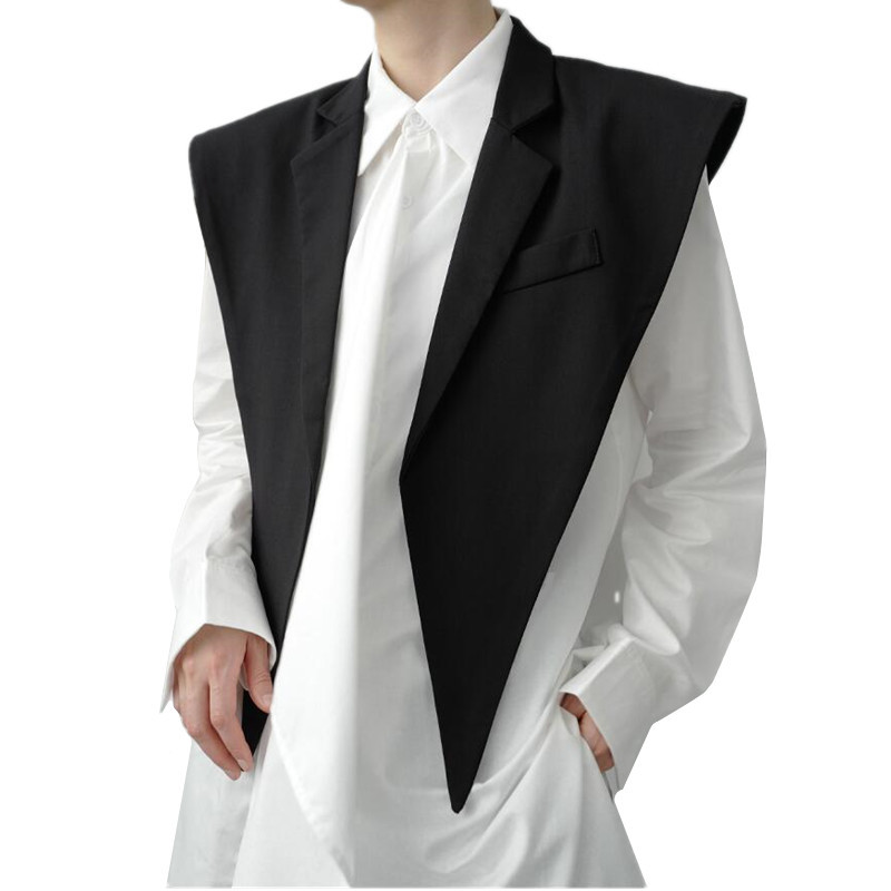 2021 Men's Personality Black Fashion No Custom-made Buttons Hip Hop Collar Vintage Man Vest Casual Gilet Cape Fqt5, Black vest
2021 Men's Personality Black Fashion No Custom-made Buttons Hip Hop Collar Vintage Man Vest Casual Gilet Cape Fqt5, Black vest