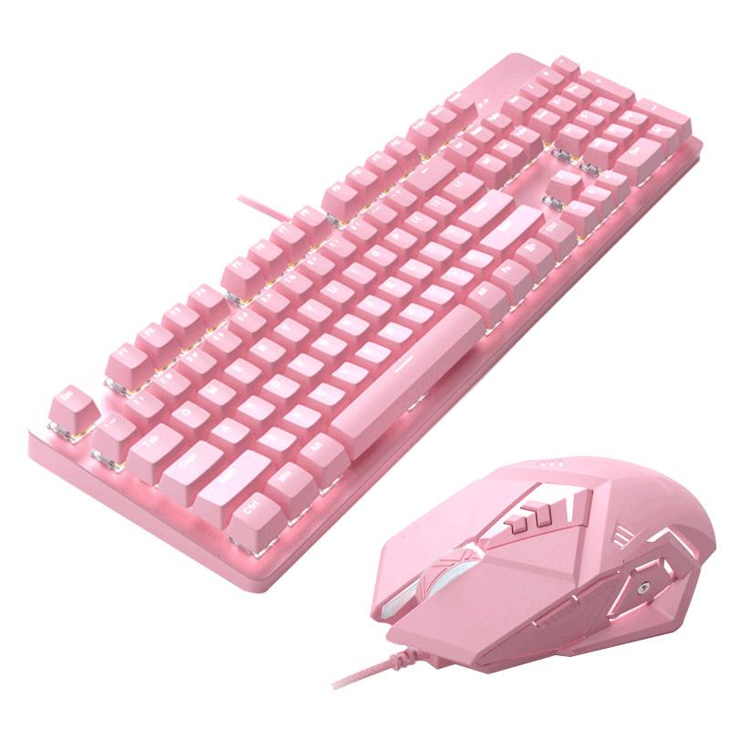 Pink Real Mechanical Keys and Pink Disc Mouse Set Cute Girls E-Sports Game for PC/Laptop/MAC 
Pink Real Mechanical Keys and Pink Disc Mouse Set Cute Girls E-Sports Game for PC/Laptop/MAC