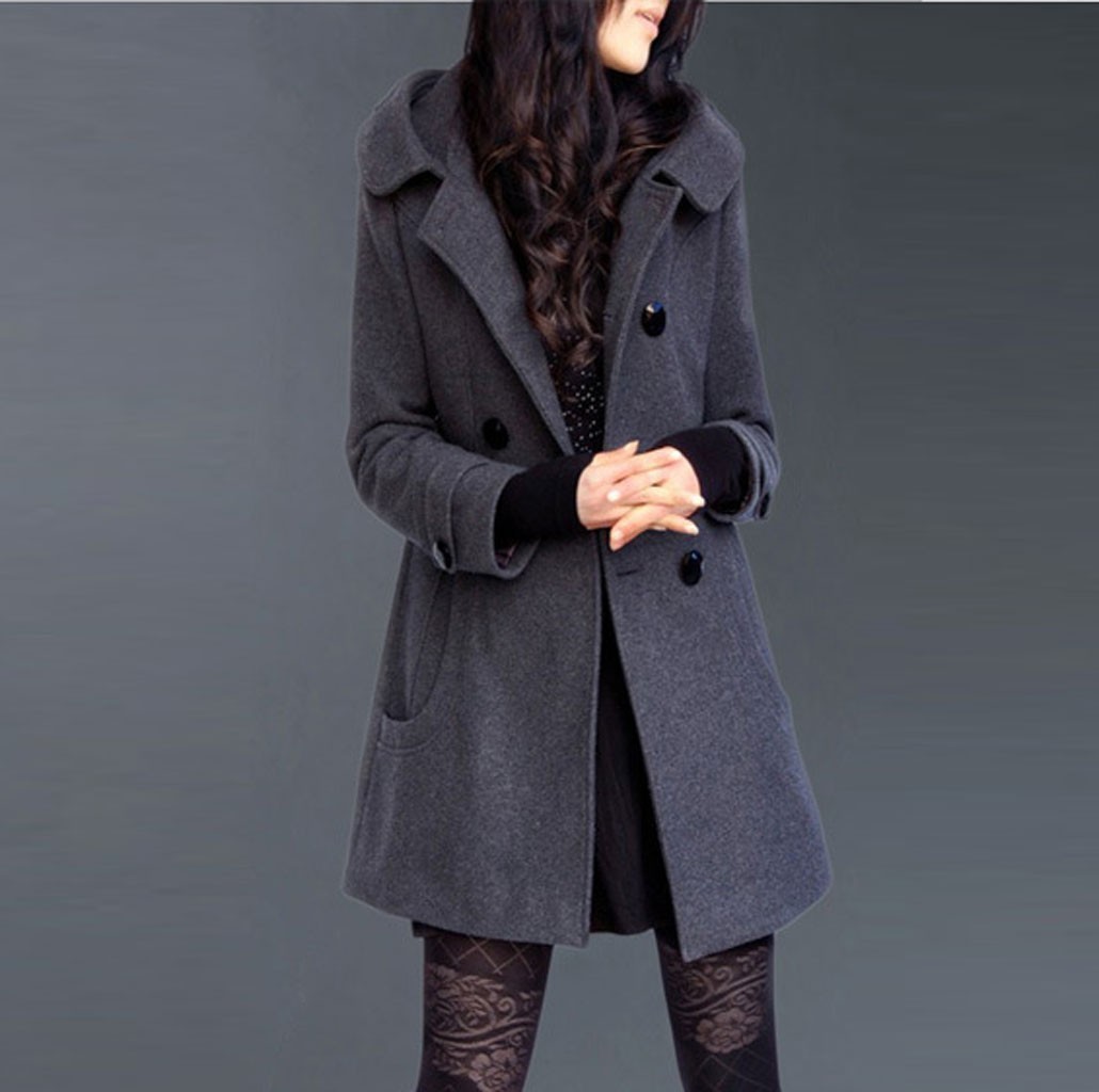 CHAMSGEND Autumn Winter Wool Blend Coat women warm Long Sleeve Wool Overcoat Female Casual pocket Hoode Jacket Coats Abrigos #7 210204