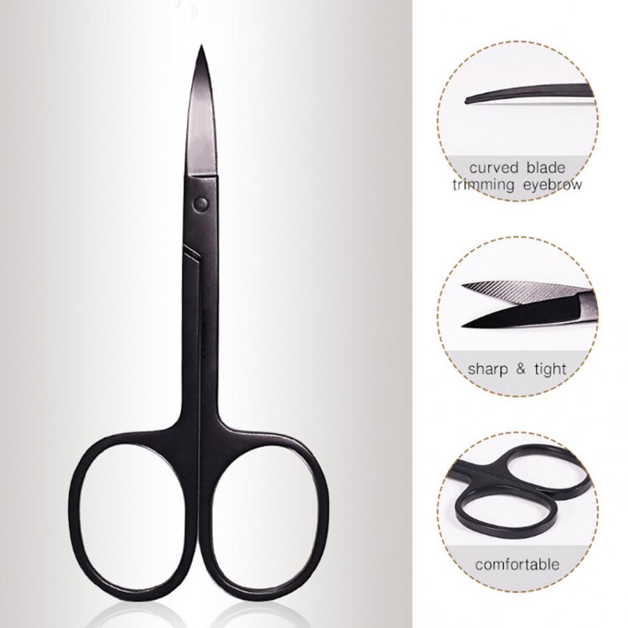 Black Stainless Steel Hair Scissors Eyebrows Nose Hairbeard Scissor Beauty Tool Hairdressers accept your logo printing