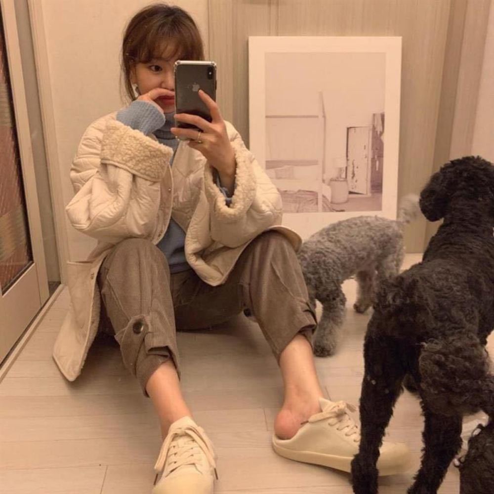 Clothes Women Cotton Padded Lamb Wool Coat Winter Korean All-Match Loose Warm Parkas Jacket Female 2020, Black
Clothes Women Cotton Padded Lamb Wool Coat Winter Korean All-Match Loose Warm Parkas Jacket Female 2020, Black