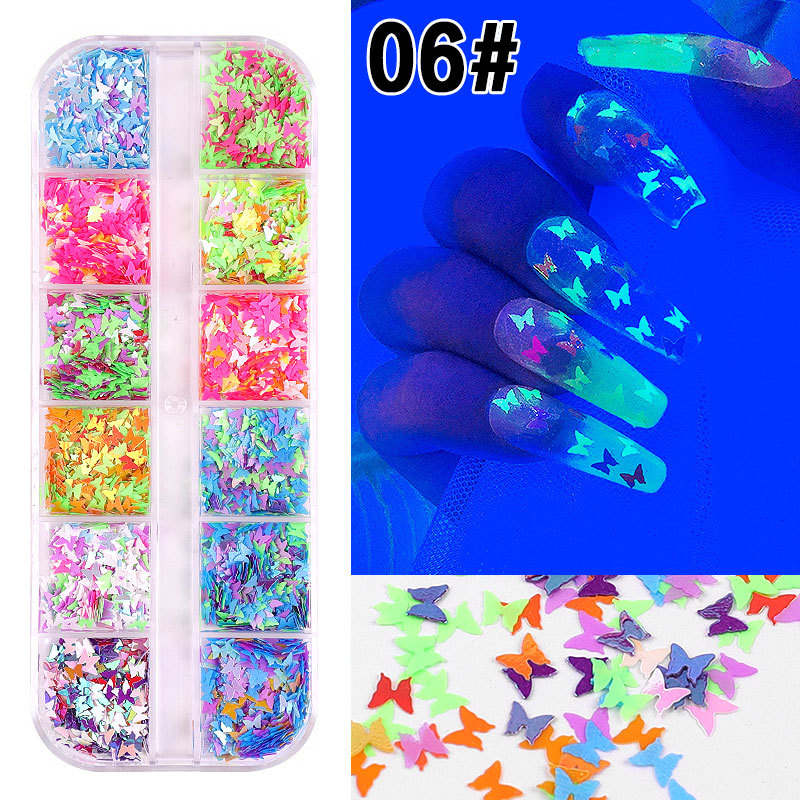 1 Case Nail Art Sequins Holographic Glitter Flakes Nail Art Paillette Nail Butterfly Sticker Autumn Design Maple Leaves Decal NAS007