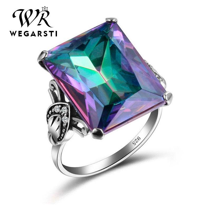 Cluster Rings WEGARSTI Wedding Engagement Jewelry 925 Sterling Silver Blue Rainbow Square Topaz Ring Women Female Original Fine
Cluster Rings WEGARSTI Wedding Engagement Jewelry 925 Sterling Silver Blue Rainbow Square Topaz Ring Women Female Original Fine