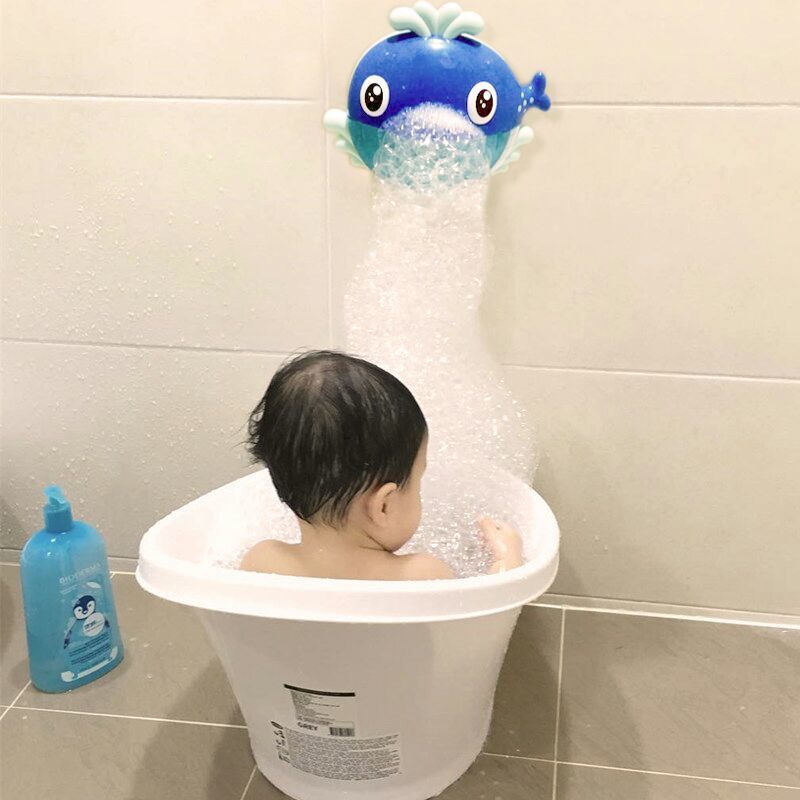 Bubble Frogs Baby Bath Toy Bubble Maker Pool Swimming Bathtub Soap Machine Toys for Children Kids With Music Water Toys LJ201019