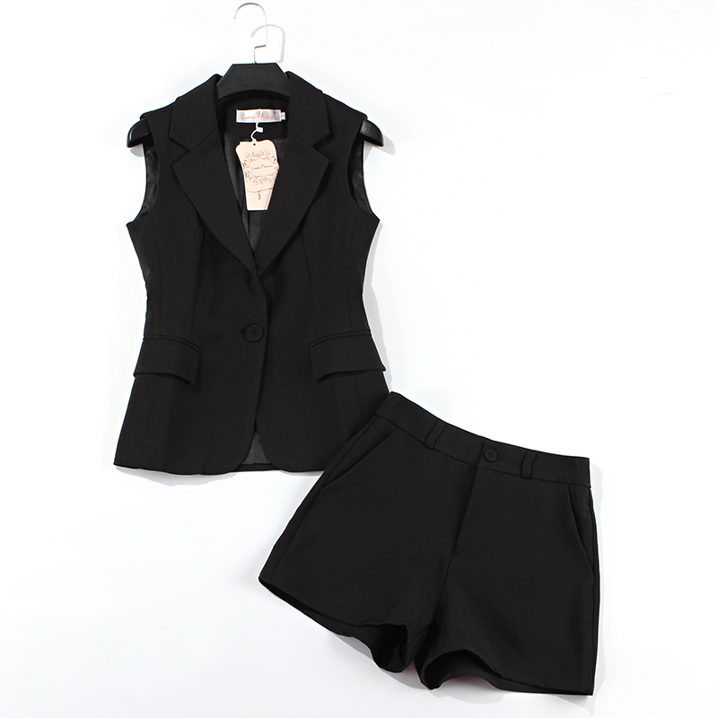 Suit vest suit female professional shorts twopiece fashion casual red sleeveless jacket 2019 summer new women's clothing T200818