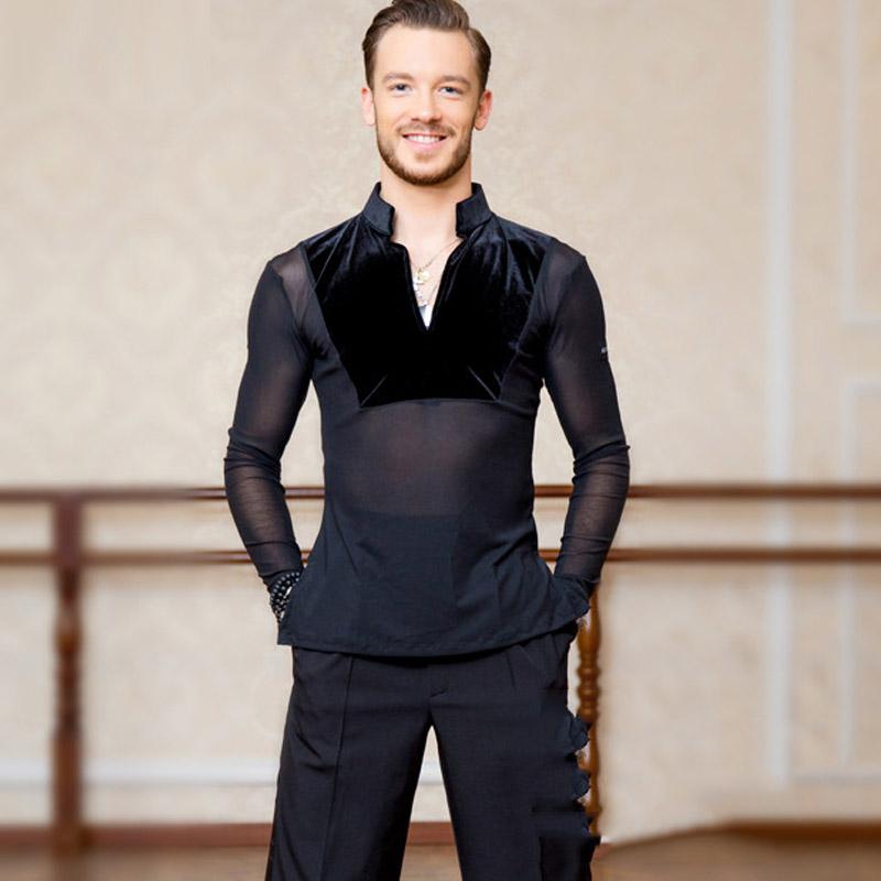 Sexy Elastic Mesh Men Ballroom Latin Dance Tops Sale Cha Cha Rumba Long Sleeves Stand Collar Competition Dancing Wear DL5229, Black
Sexy Elastic Mesh Men Ballroom Latin Dance Tops Sale Cha Cha Rumba Long Sleeves Stand Collar Competition Dancing Wear DL5229, Black