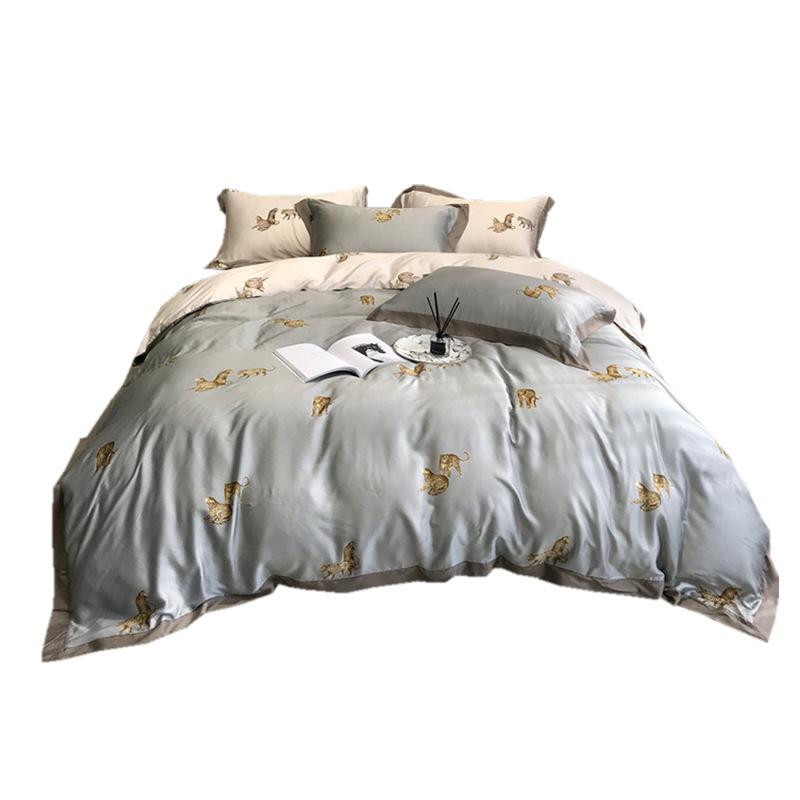80S double-sided Tencel bedding set digital printing leopard cat four-piece set bed sheet duvet cover for home summer bed linens, As picture show
80S double-sided Tencel bedding set digital printing leopard cat four-piece set bed sheet duvet cover for home summer bed linens, As picture show