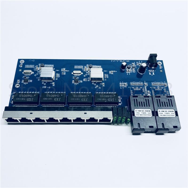 5pcs 1000M Gigabit Ethernet switch Ethernet Fiber Optical Media Converter Single Mode 8 RJ45 UTP and 2 SC fiber Port Board PCB1
5pcs 1000M Gigabit Ethernet switch Ethernet Fiber Optical Media Converter Single Mode 8 RJ45 UTP and 2 SC fiber Port Board PCB1