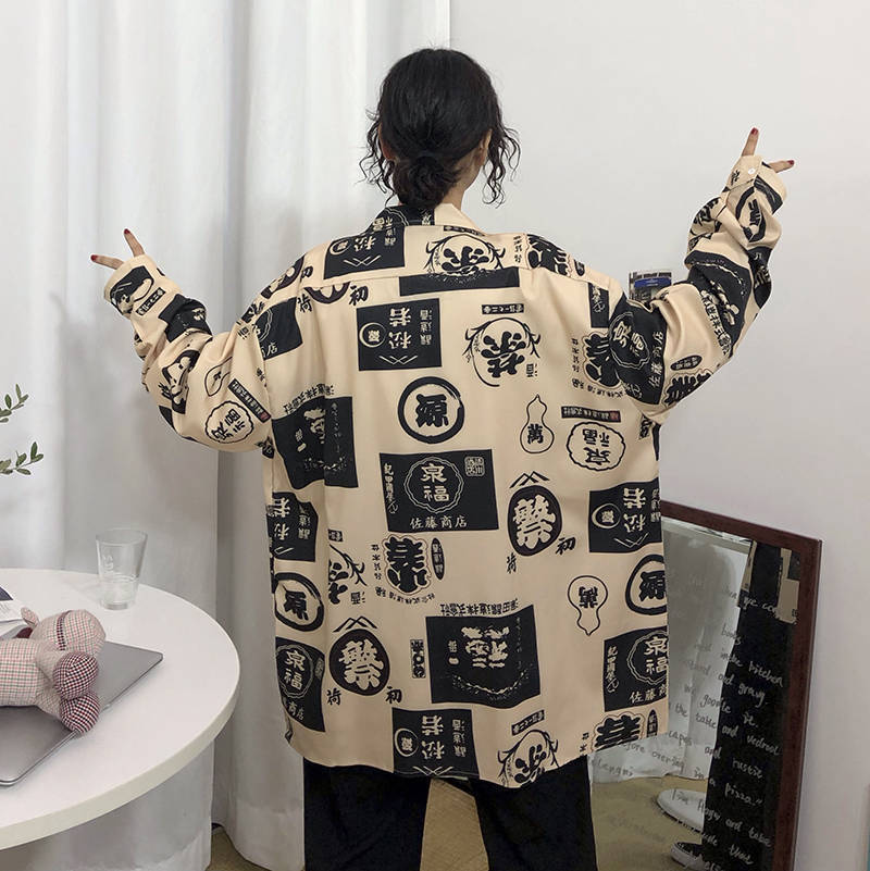 plus size streetwear Harajuku korean style fashion women Blouses shirts spring turn-down collar casual Top Women's Clothing 201202