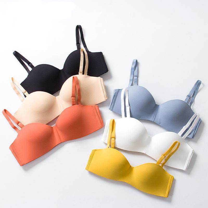 New Yellow Seamless Underwear Women Non-slip Detachable Bra Comfortable Sexy Glossy Push Up Brassiere Girl Candy 6 Color Bras1, Black
New Yellow Seamless Underwear Women Non-slip Detachable Bra Comfortable Sexy Glossy Push Up Brassiere Girl Candy 6 Color Bras1, Black